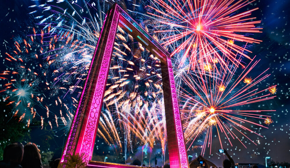 Fireworks at Dubai Frame - Apply Dubai Visa